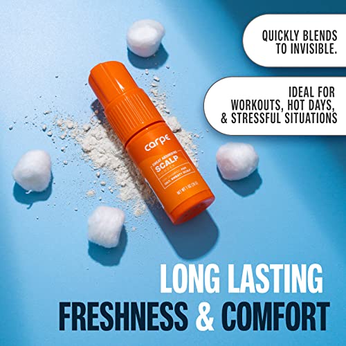 Carpe Sweat Absorbing Scalp Powder - A Residue Free, Non Aerosol Dry Shampoo For Women & Men - Oily Hair Treatment - Use Between Washes - Dry Shampoo For Dark Hair And All Other Hair Colors #TOP3