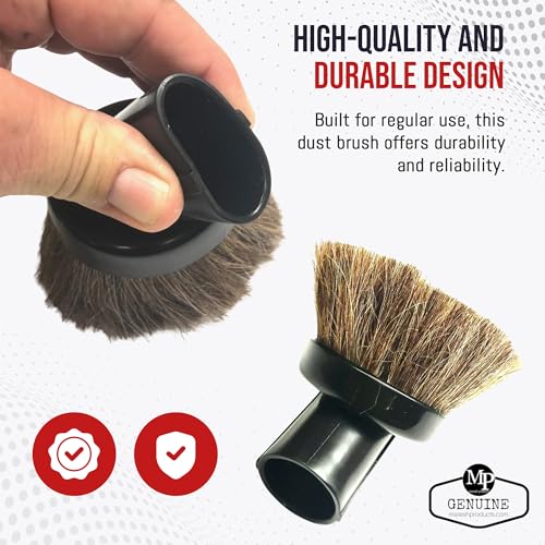 Image of MP Maresh Products Household Cleaning Vacuum Brush Attachment - Horse Hair Vacuum Cleaner Accessories, Soft, Dust Floor Brush, Compatible with Shop Vac 1-1 /4 inch Vacuum Cleaners for Hard Surfaces - Black