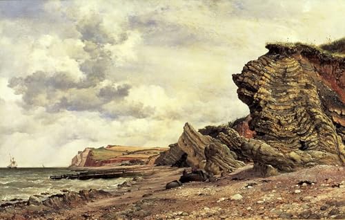 Cuadro lienzos fotos Triassic Cliffs North Somerset de Edward William Cooke en 60x90cm