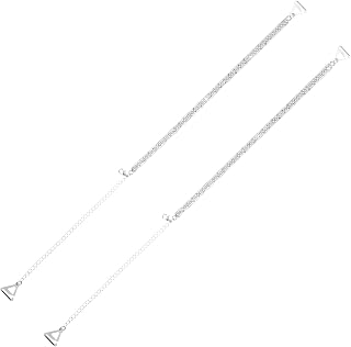 1Pair Rhinestone Bra Straps, Adjustable Underwear Shoulder Chains Decorative Lingerie Straps Jewelry for Women Bridal Wedding Dress Accessories(Silver)