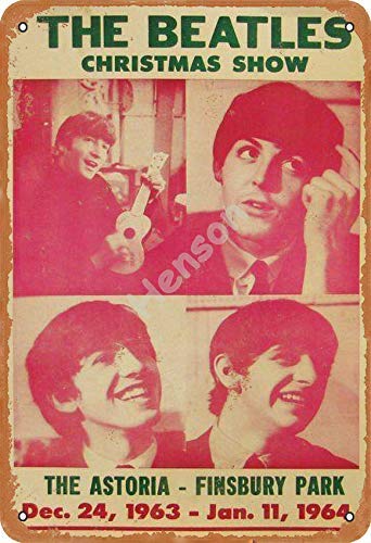 No/Brand The Beatles Christmas Show Enseigne en étain rétro métal Peint Art Affiche décoration Avertissement Plaque Bar… - Les Beatles, Paul McCartney, John Lennon, RIngo Starr, George Harrison No/Brand The Beatles Christmas Show Enseigne en étain rétro métal Peint Art Affiche décoration Avertissement Plaque Bar…