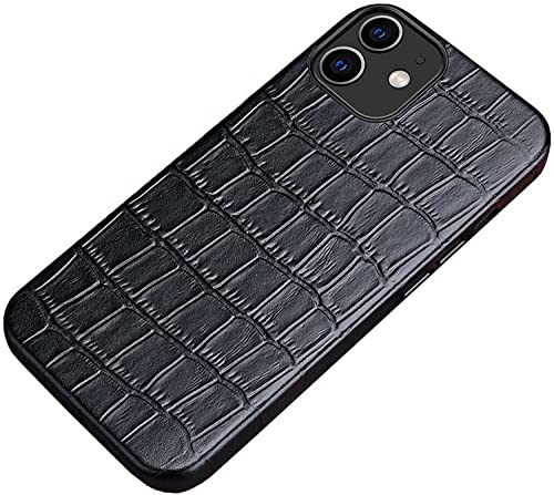 Coque crocodile iPhone 12 KANUZ protection intégrale écran et caméra noir haut de gamme