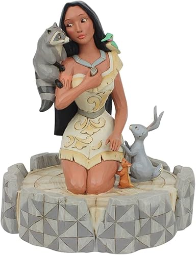 Enesco Disney Traditions by Jim Shore White Woodland Pocahontas - Figura arrodillada de 7.3 pulgadas, multicolor