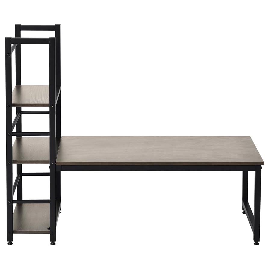 H型PCデスクロータイプ一体型ラック付きデスクワーク木製ブラウン Amazon | H型PCデスク ロータイプ一体型 ラック付き デスク