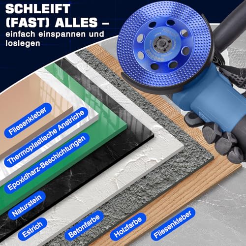 Diamant-Schleiftopf 125mm für Fassadenfarbe, Holzfarbe, Beschichtungen, Diamantschleiftopf Diamant Schleifscheibe Topfschleifer, zum Farbreste auf Beton, Mauerwerk, Fliesenkleber, Diamantscheibe 125mm