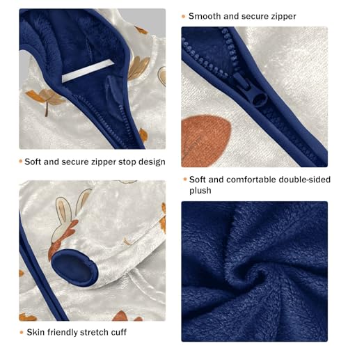 Cartoon Rabbit Girls Fleece Jacket Girls Fall Jacket Girls Zip Up Hoodie Girls Sherpa Jacket 2-10T3