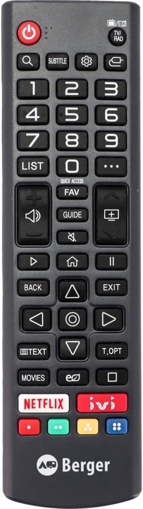 Infrared remote control for BERGER Classiq Smart TV