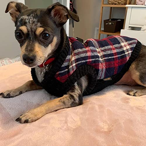 Image of Gooby Fashion Vest Check Dog Jacket, White Check, Small