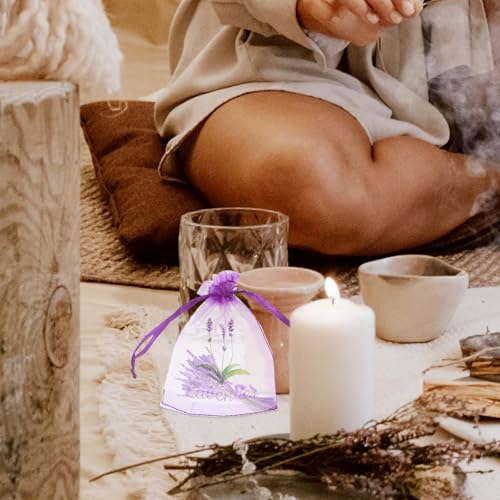 20 bolsas de sachet lavanda morado con cierre miniatura 5