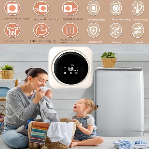 Mini Lavatrice, Lavatrice E Asciugatrice Portatile, Lavatrice 2 In 1 Per La Pulizia Di Biancheria Intima E Calzini, Per Appartamenti, Campeggio, Viaggi - 220 V/110V,Desktop - 8