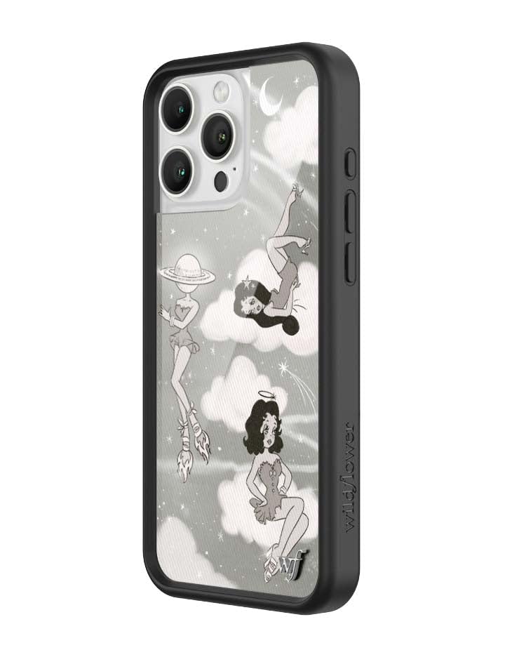 Image of Wildflower Cases - Compatible with iPhone 16 Pro Max | Protective Black Bumper, 4ft Drop Test Certified, Women Owned Small Business | Aesthetic Retro Pin-up Girl Trendy | Collab - Rachel Sennott