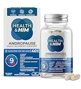 Health & Him Andropause 40+ Supplements for Men - 60 Capsules - Men's Multivitamin with Zinc, Shi...