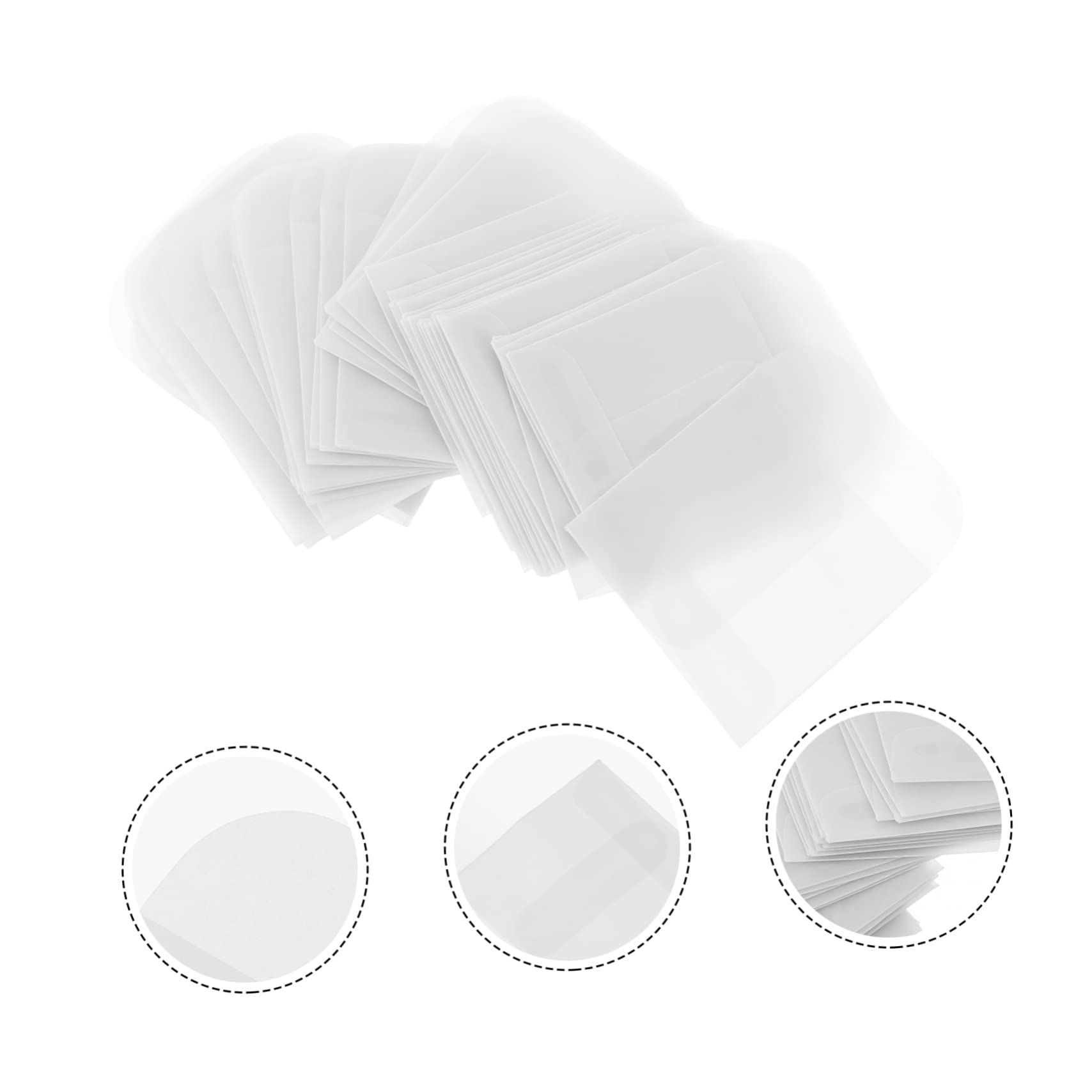 TEHAUX Mini Enveloppes Transparentes 3x5 cm 50 Pièces Pochettes Pour Bijoux Étiquettes Cartes De Visite