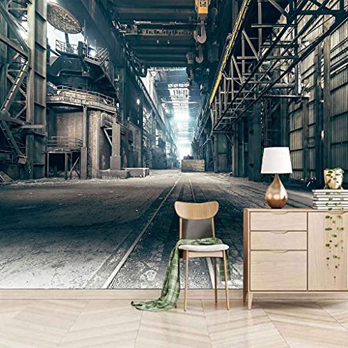 Papier peint industriel rétro 3D mural moderne salon 150x105 cm - 2