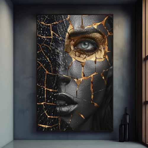 Cuadro de lienzo abstracto de mujer moderna en mosaico de 50x70cm 4
