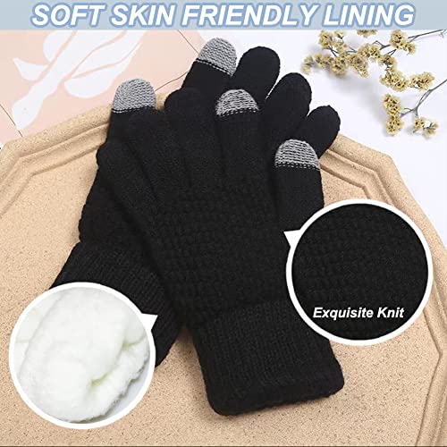 meioro Luvas femininas de inverno para tela sensível ao toque, luvas térmicas de lã e forro de lã, c
