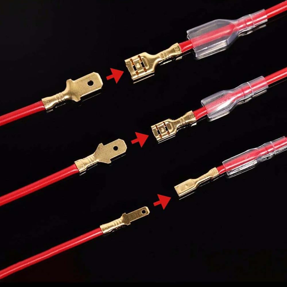 Capicorda Terminali Da Crimpare, Connettori Elettrici Piatti Kit, 1050 Pezzi Capicorda Piatta, Maschio E Femmina Con Manicotto Isolante, Terminali A Crimpare Kit, Capicorda Elettrici Connettori - Foto 2