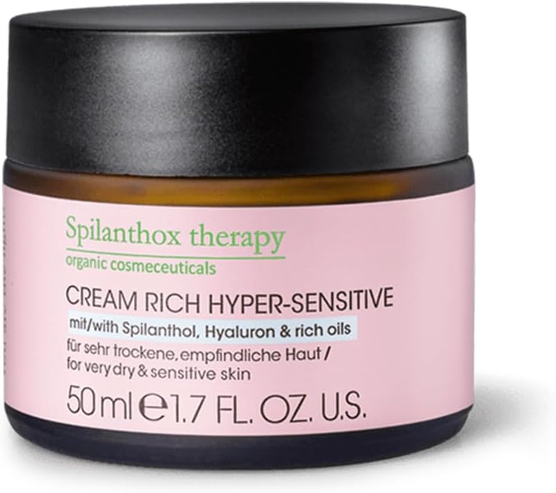 Cream Rich Hyper-Sensitive – gezichtscrème voor de gevoelige & droge huid – spilanthol, hyaluronzuur & avocado-olie – anti-aging gezichtsverzorging – vegan cosmetica – 50ml