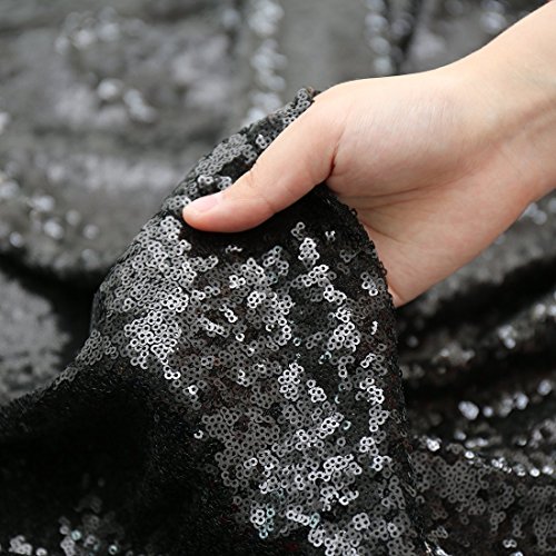 Black Backdrop Curtains For Parties 2 Panels 2Ftx8Ft Sequin Birthday Backdrop Seamless Photography Background Halloween Decoration #TOP2