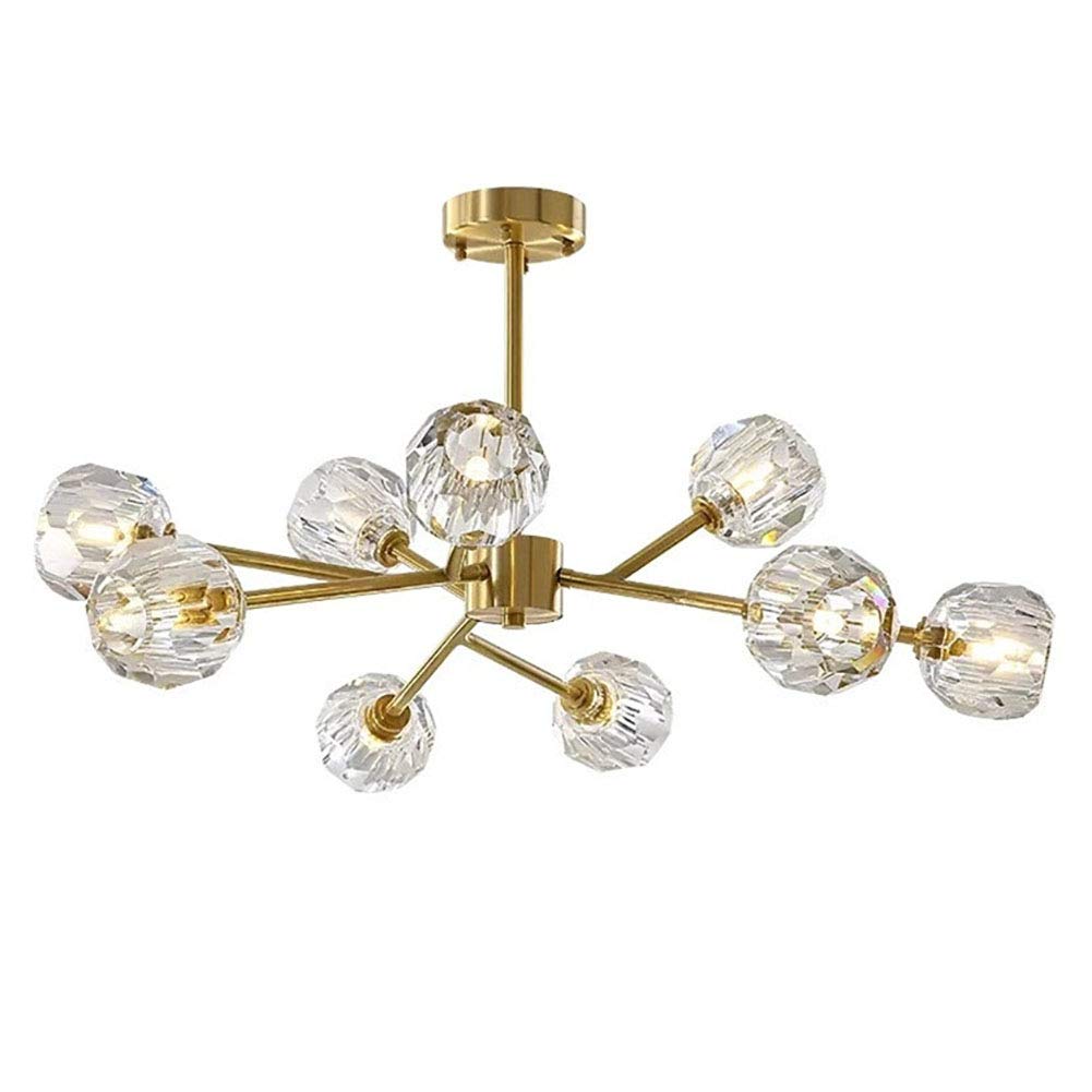 Lampe suspension cristal cuivre à diffusion douce pour chambre - 8