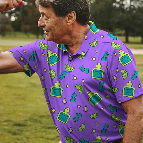 Maylian Mens Golf Shirt Moisture Wicking Quick-Dry Print Performance Polo Shirts for Men Quick-Dry3