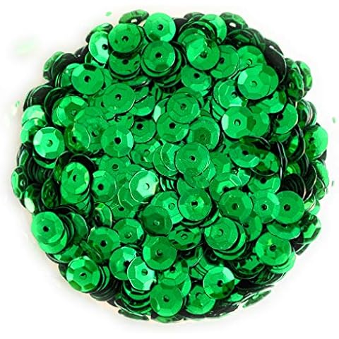 Angel Malone ® 15g (±) 1200 pcs. 6-7mm in Diameter Premium Quality Cup Sequins DIY Arts Crafts Making - UK SELLER (Green) Cover