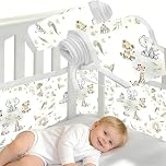 CHSG 2 Pcs Baby Cot Bumpers For Cot Bed, Sizes 160 * 30cm And 340 * 30cm, Breathable Design Cot Bumper, Adjustable Anti-Bumper For Bedroom Crib Rail Cover Cot Bumpers
