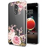 Compatible with for LG K30 Case, for LG K10 Alpha/Premier Pro LTE Case for Girls, Ueokeird Slim Shockproof Clear Floral Pattern Soft Flexible TPU Back Phone Cove for LG K10 (2018) (Rose Flower)