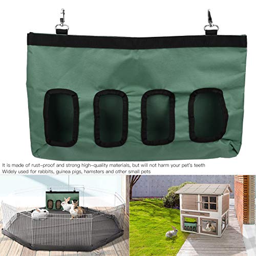Hooivoeder voor Konijnen, Larege Viergats Oxford-Stof Voerbak voor Cavia's, Hangende Waterdichte Konijnenhooivoeder, Opbergtas voor Kleine Dieren Hay Feeder, Chinchilla Hooihouder Mess Free - Afbeelding 5