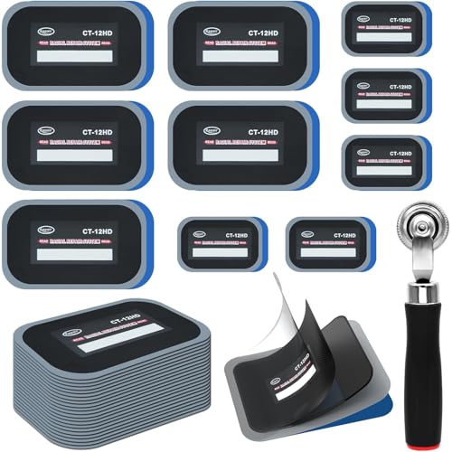 Image of 41PCS Tire Patches, Tire Patch Kit Heavy Duty 2.56 x 3.15, 3.15 x 4.7, Square Tire Patch Tire and Tube Patch Tire Repair Tools Tire Patches Kit for Bike Motorcycle Vehicle Puncture Repair