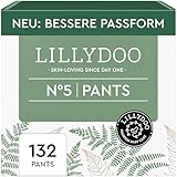 LILLYDOO green Baby Windeln Pants - Größe 5 (11+ kg),Monatsbox (132 Höschenwindeln),Sicherer Auslaufschutz - Hautfreundlich,Chlorfrei & Ohne Lotionen für empfindliche Haut,Dermatologisch getestet