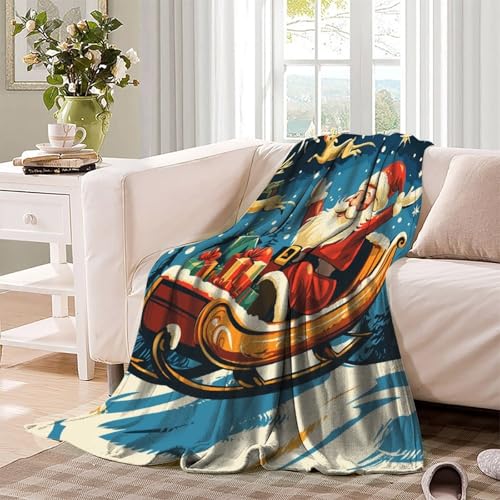 Couverture microfibre de Noël Yule 180x200cm pour lit et canapé