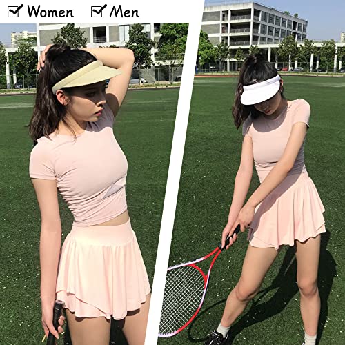 Image of 2 Pack Visor Women Men Sun Hat Clip On Visors Adjustable Sport Wide Brim Cap