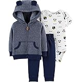 Carter's Baby Boys' Cardigan Sets (3 Months, Navy/Dogs)