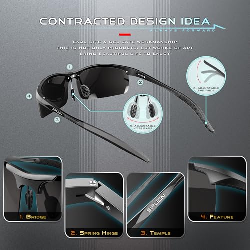 SIPLION Sunglasses Men Polarized for Men's Driving Sport Fishing hiking UV Protection Al-Mg Metal Frame Ultra Light4
