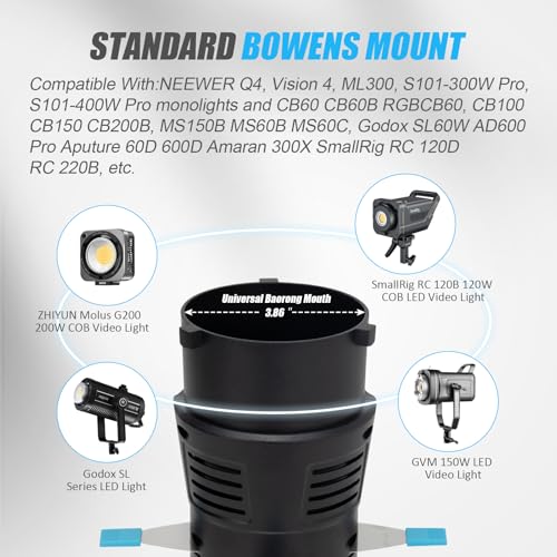 Bowens Mount Spotlight Conical Optical Snoot kit, Photography Lighting Accessory with 20 Gobos & 4 Color Filters, 360° Rotatable, Compatible for Aputure Amaran Godox Neewer LED Video Speedlite Light by NULBOFU - Image 5