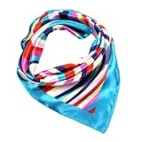 COMVIP Mujeres peso cuadrada empleado de banca aerolínea Bandana Pañuelo 60 * 60cm #K multicolor
