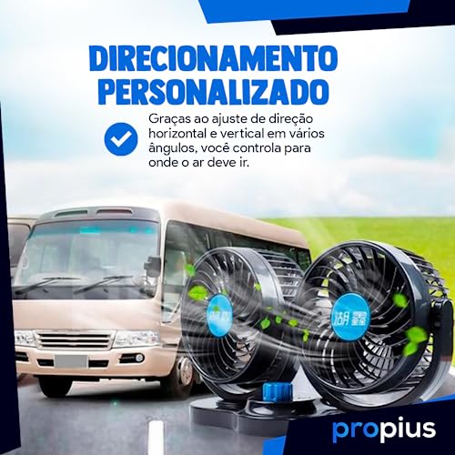 Ventilador Automotivo 12V Carro Caminhão Van Ventilação Ar Condicionado Interno Liga Ventila Portáti