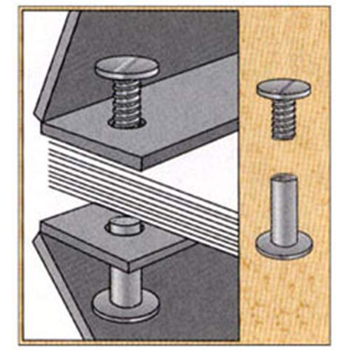 Trubind Chicago Screw And Post Sets - 1/4 Inch Post Length - 3/16 Inch Post Diameter - Aluminum Hardware Fasteners - 100 Screws With 100 Posts For Binding, Albums, Scrapbooks - (100 Sets/Bx) #TOP2