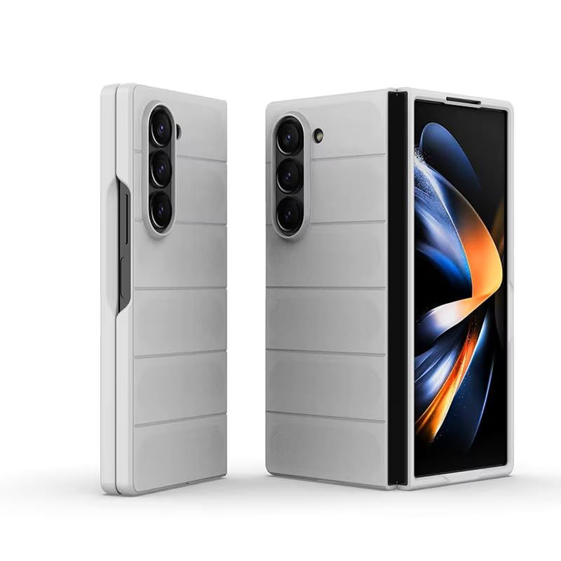 Image of Connexa Silicon UltraGuard Pro Back Cover for Galaxy Fold 6 - Shockproof, Anti-Slip Grip, Drop-Resistant, and Enhanced Corner Protection (Smart Phone NOT Included) (White)