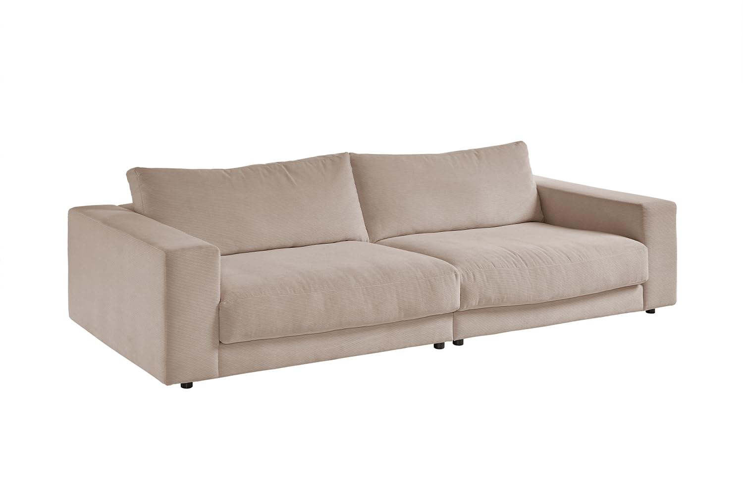 KAWOLA - 3-Sitzer Sofa Madeline - Modernes Design, XXL Couch Big Sofa, Komfortables Relaxsofa - Taupe, Polyester
