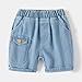 8-10 Years Little Kid Denim Cargo Shorts Mid Waisted Elastic Summer Shorty Trendy Fashion Athletic Clothes Jorts for 2-10Years Light Blue