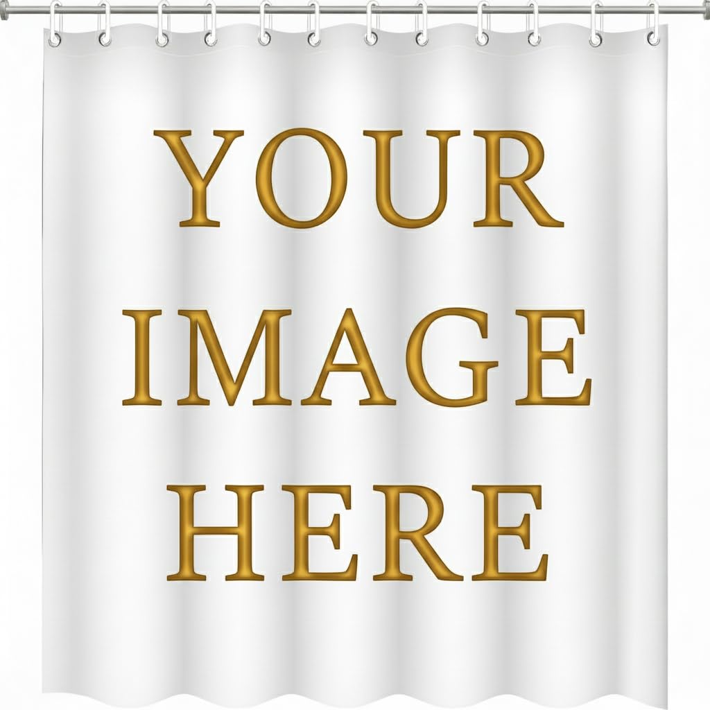 SENSING Custom Photo Shower Curtain Personalised with Your Picture, High Definition Printing on Waterproof Polyester Fabric with 12 Hooks, Unique Gift & Bathroom Décor