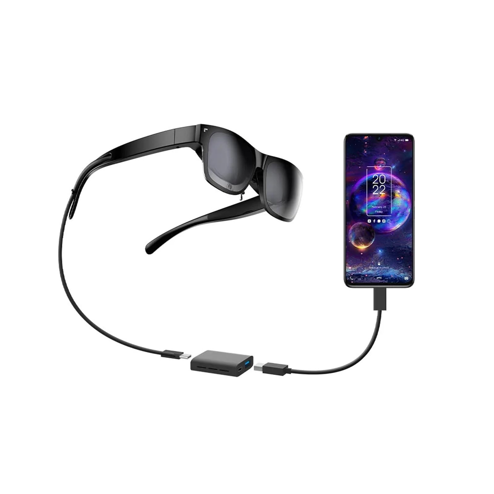 Gafas Inteligentes Air 1S Plus con Realidad Aumentada (RA) y Pantalla 3D de Alta definición for Juegos. Compatibles con teléfonos móviles Android y Ordenadores.