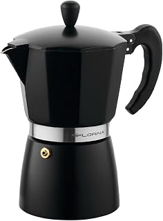 FLORINA Aluminium Espressokocher 6 Tassen (300 ml) I Herdplatten Espressomaschine MACCHIATO I Espresso Kaffeekanne zur Zubereitung von Italienischen Espresso I Geeignet für Keramikherd Elektroherd Gas