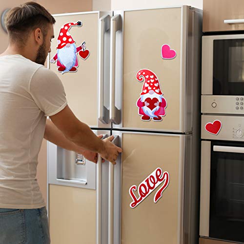 7 Pieces Valentines Day Refrigerator Magnets Gnome Heart Truck Love Magnets Stickers Car Reflective Magnets For Valentine's Day Decorations, Fridge Metal Door Mailbox Locker Office Cabinets Decor #TOP6
