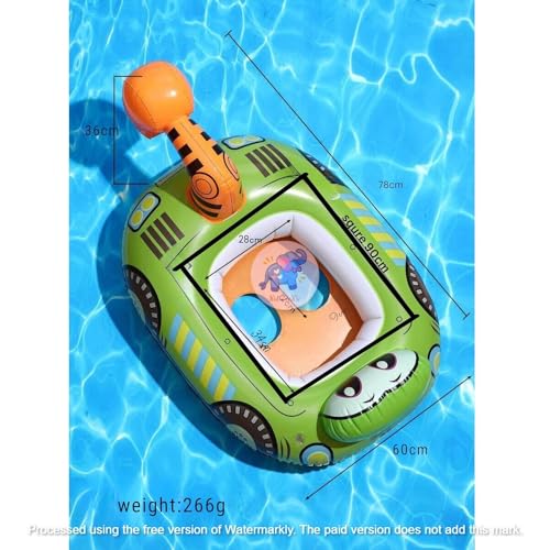 Image of Inflatable Kiddie Float | Water Baby Floater for Kids| Safe Anti-flip Diaper Style Swim Tube Rider| Swim Pool Tube for Toddlers|Multicolor Cute Swimming Pool Safety Seat (Excavator)