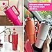 6Pcs Cute Flower Straw Covers Cap for Stanley Cup Accessories, 10mm Silicone Drinking Straw Toppers Compatible with Stanley 30&40 Oz Tumbler Cups Hot Pink