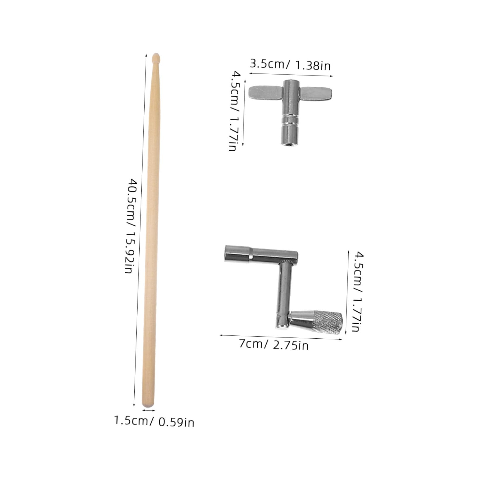 SUPVOX 1 Set Drum Kit Musical Sticks Drums Instruments Music Instrument Percussion Drum Wrench Tool Snare Drum Accessories Universal Drum Tuning Key Instrument Supplies Chromed Steel