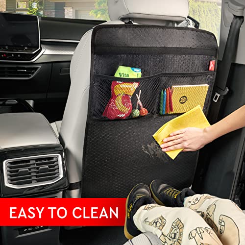 Helteko Back Seat Protector For Car, 2 Pack Premium Kick Mats For Kids, Extra Large Car Seat Cover For Backseat With Mesh Pockets, Waterproof Material, Dirt & Mud Protection, Car Travel Accessories #TOP4